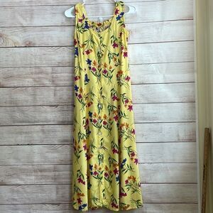 VINTAGE BFA CLASSICS MAXI DRESS‎ IN YELLOW FLORAL PRINT